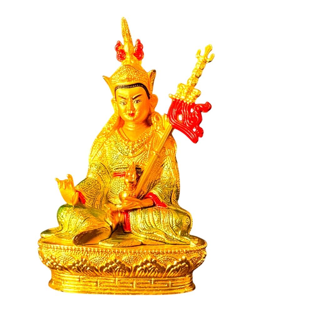 Tibetan Padmasambhava Buddhist Meditation Guru Rinpoche Gilded 6" Statue